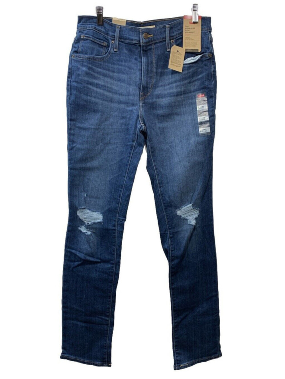 Levi's 724 Women's High Rise Straight Leg Jeans Slim 12L 31/32 Long Pants Blue
